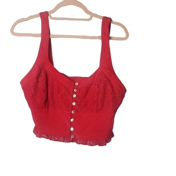 Free People Here I Am brami red lace - Picture 3 of 9